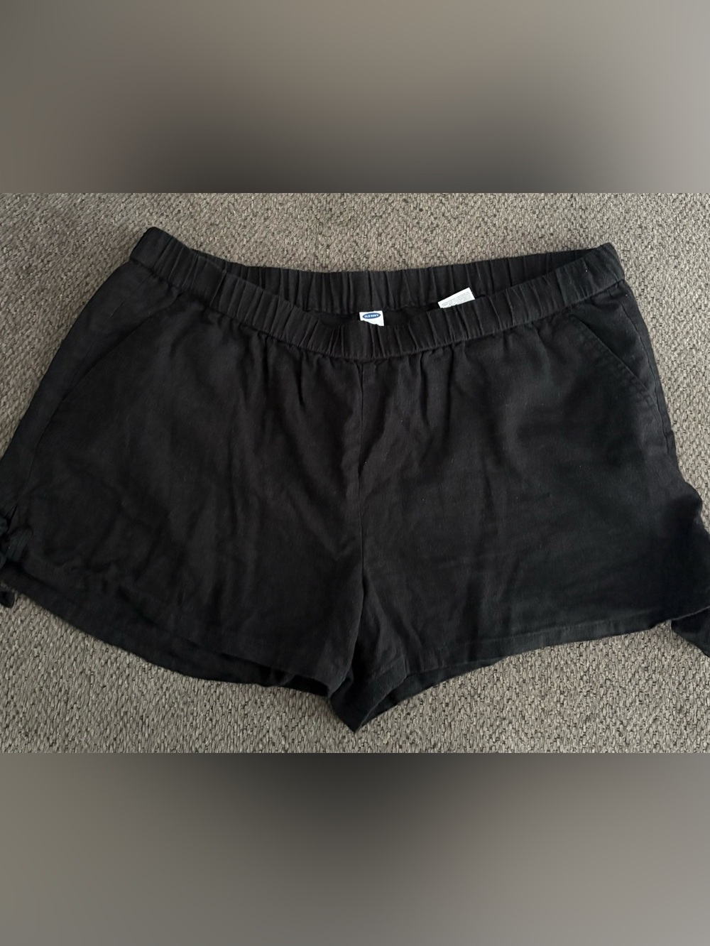 Old Navy Black Linen Shorts with Side Bow.